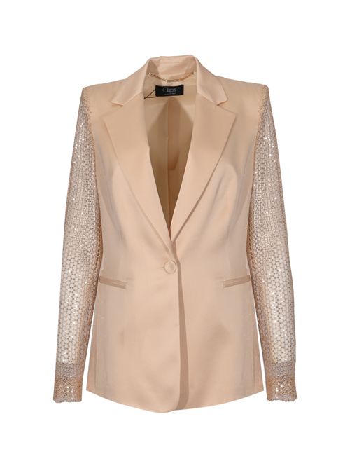 Giacca in crepe con maniche in rete con paillettes Clips | E704 D42000072